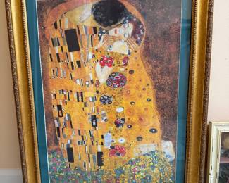 Large framed print of The Kiss by Gustav Klimt