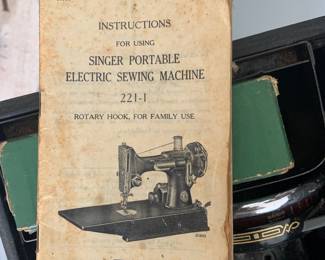 Vintage Singer 221-1 Portable Electric Sewing Machine. It works!