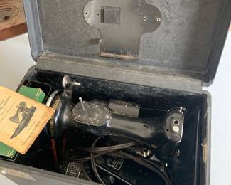 Vintage Singer 221-1 Portable Electric Sewing Machine. It works!