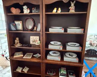 Nice 6 wood shelf bookcases - one stationary shelf others adjustable 