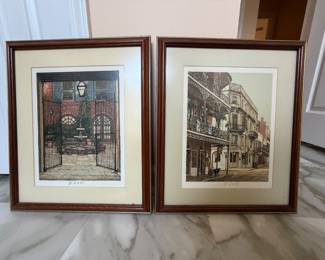 Two Paul De La Fille French Quarter signed lithographs 
