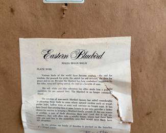 Ray Harm signed Eastern Bluebird Lithograph