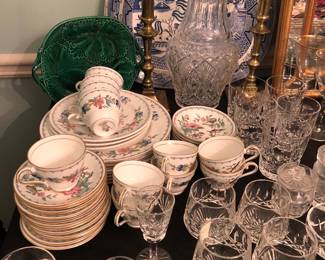 Waterford, Steuben, Blue Willow, Majolica