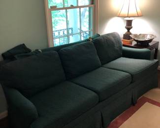 Dark Green Skirted Sofa