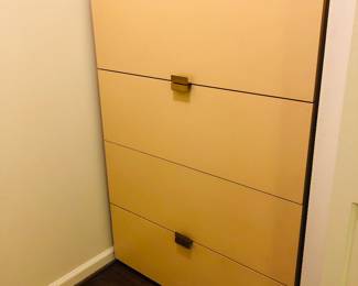 Vintage Modern Hanging File Cabinet with Brass Handles