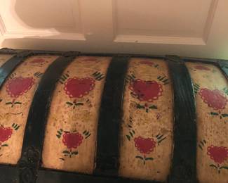 Top of Painted Antique Trunk!