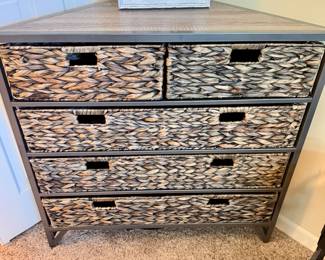 Corner Woven 5 drawer Chest