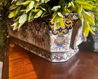 Good French Ceramic lg / faux greens