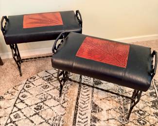 Iron /Leather Stools