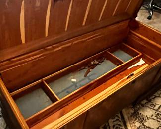 Open cedar chest