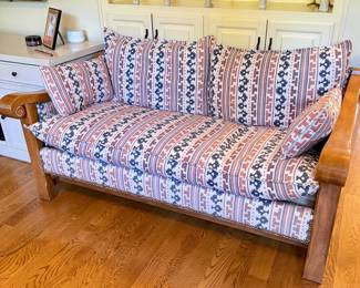 Sofa/Loveseat Set  wood arms/upholstery Vintage