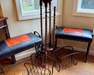 Leather Iron Stools 