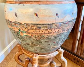 Large Asian Planter w/Stand