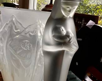 STEF au Leerdam Art Glass / Art Deco Madonna & child / Signed