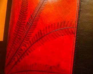 Top leather on iron stool