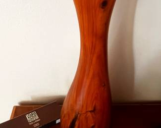 Robert Parker Signed Wood Crafted Vase large