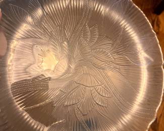 Dinner Size Clear Plates /pressed design  near 50 for outdoor wedding +