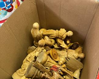 Vintage Wooden Christmas Crèche Figures