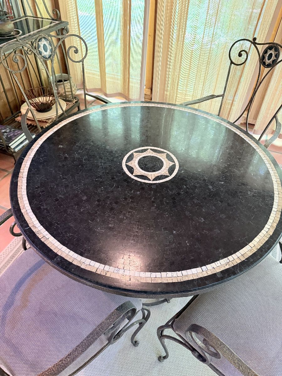 Beautiful Hand Crafted Tile Top Table with Matching Chairs