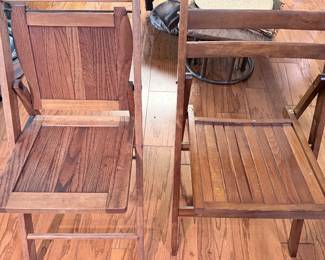 2 Wood Folding Chairs