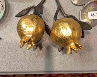 Gold Plated Pomegranate Salt/Peppers by Mike Aram 