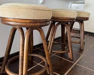 AMAZING VINTAGE BAMBOO COUNTER STOOLS