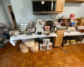 Wilton baking pans, cooling racks, shaker boxes