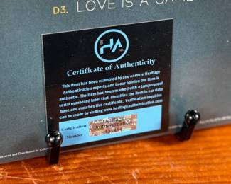 Factory-sealed copy of the album ’30,’ by Adele, signed on the cover in silver marker. Includes a tamper-proof holographic Heritage Authentication sticker and certificate of authenticity. Signature is clear and located on the artwork. A collectible for music enthusiasts.