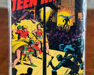 Teen Titans comic book, Issue No. 20, published in April 1969 by DC Comics. Cover price 12¢. Features vibrant artwork and the storyline ‘Titans Battle of Jericho.’ The comic is bagged and boarded for protection, with visible signs of wear consistent with age.