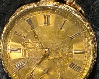 Antique Hand Etched Pocket Watch, Liverpool 