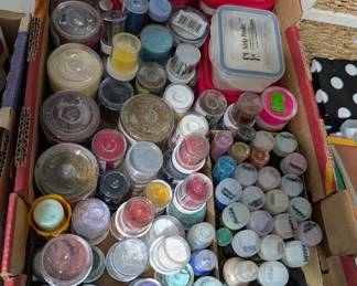 Paints, beads, cards, papers, stamps, etc
