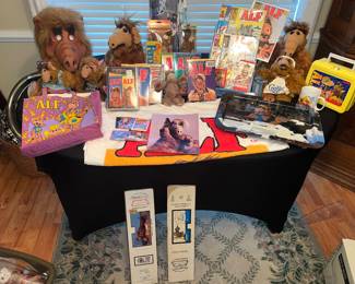 ALF collection--mask, lunchbox, DVDs, comic books, figures 1980s