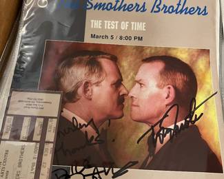 Smothers Brothers Autographed Playbill and Ticket Stub