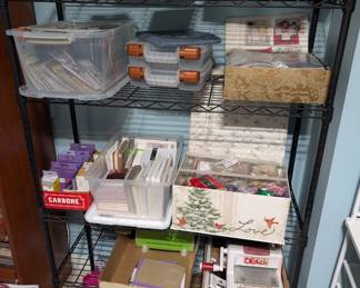 Tons of crafting items—stamps, cards, beads