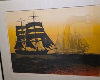 Signed Elton Bennett "Roaring Forties" print.