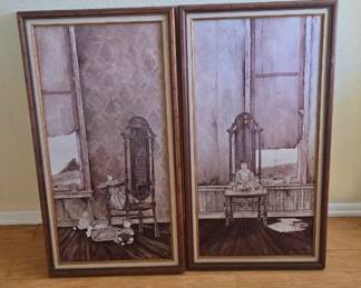 A pair of framed sepia-toned prints by Richard Tette.