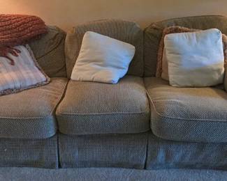 3 cushion textured fabric couch