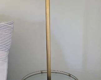 Vintage brass floor lamp with glass