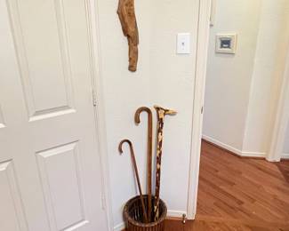 Junior Cobb Carved Wood Tree Spirit, carved root cane