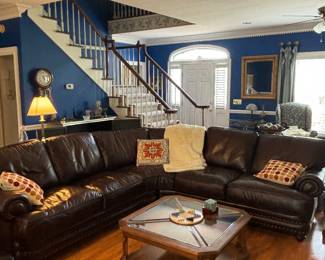 Beautiful curved leather couch