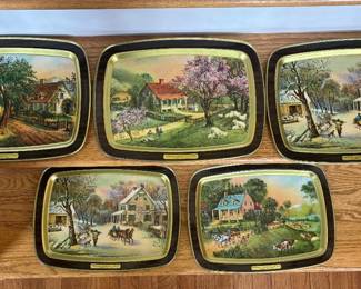 Vintage metal trays