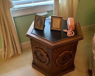 Vintage accent table with doors