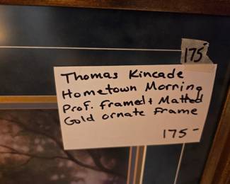 #86	Thomas Kincaid Hometown Morring prof. Framed & matted Gold ornate Frame	 $175.00 