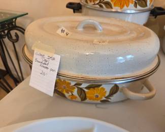 #4	Vintage JMP Capri Enamelware Roaster Pan	 $20.00 