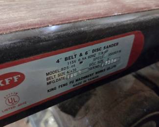 #164	KFF 4" Belt and 6" Sander 	 $40.00 