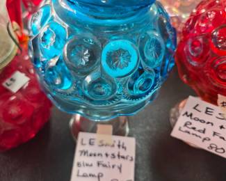 #207	LE Smith Moon and Stars Blue Fairy Lamp - 2 pc	 $80.00 