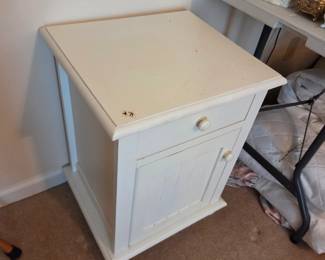 #79	White Laminate Side Table w/1 Drawer & 1Door - 19x17x25	 $65.00 