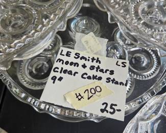 #200	LE Smith Moon and Stars Clear Cake Stand - 9"	 $25.00 