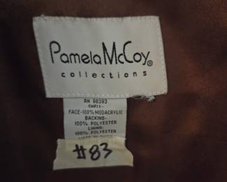 #83	Pamela McCoy Collections Faux Fur Brown Long Coat - Extra Large	 $75.00 