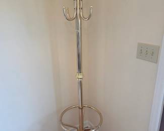 #67	Brass Look Coat Stand w/8 Hooks - 69.5" Tall	 $60.00 